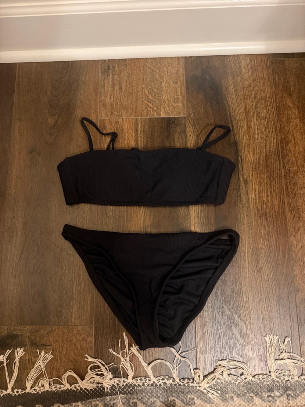 Sanctuary Black Ribbed Two-Piece Bikini Set